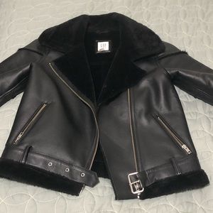 Young Girls sherpa faux leather jacket